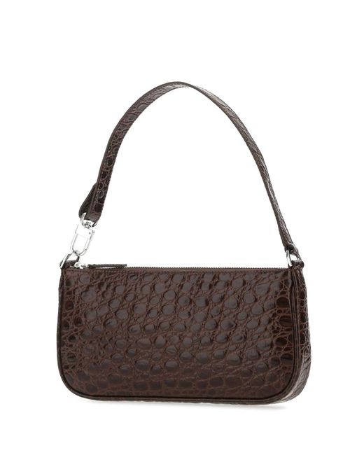 By Far Brown Chocolate Leather Shoulder Bag