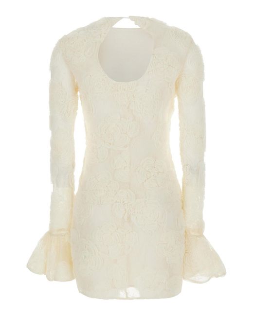 ROTATE BIRGER CHRISTENSEN White Dress Tech Fabric Polyamide