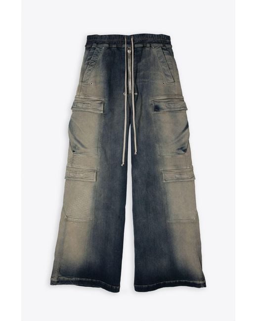 Rick Owens Drkshdw Gray Double Cargo Jumbo Belas Sanded Blue baggy Cargo Jeans - Double Cargo Jumbo Belas for men