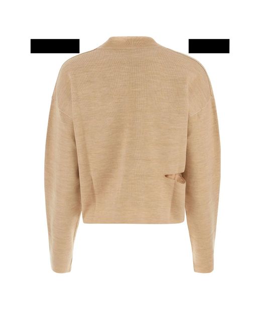Fendi Natural Beige Wool Blend Reversible Sweater