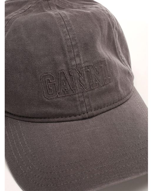 Ganni Gray Baseball Cap