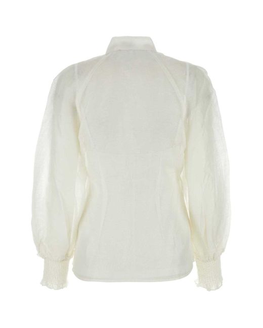 Zimmermann White Natura Semi-sheer Shirt
