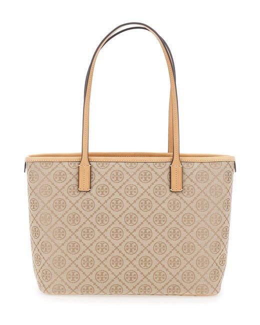 Tory Burch Natural Tote Bag Canvas Cotton