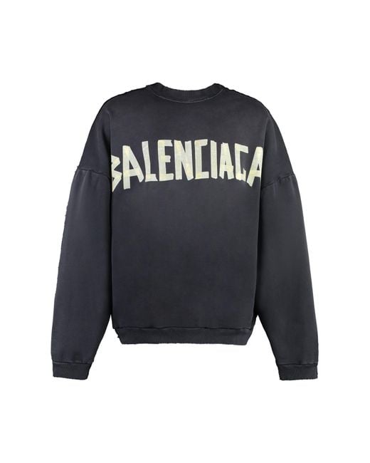 Balenciaga Black Cotton Crew-neck Sweatshirt for men