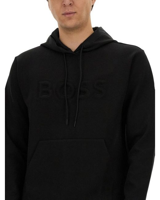 BOSS Sweatshirt With Logo in Black for Men | Lyst