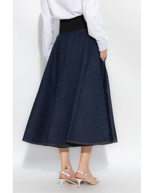 Alaïa Blue Ala Belted Denim Skirt