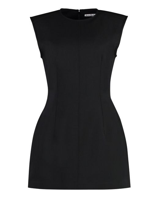 Acne Black Wool-Blend Dress