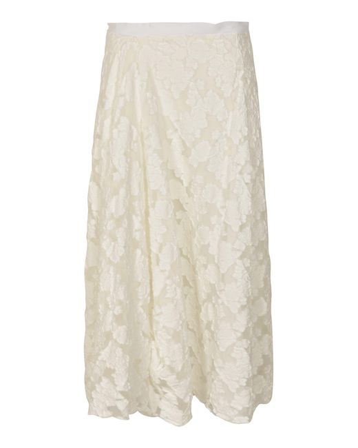 Marc Le Bihan White Floral Skirt