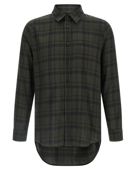 Saint Laurent Gray Cassandre Shirt for men