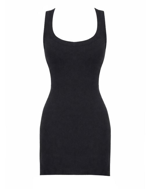 The Attico Black Viscose Blend Mini Dress