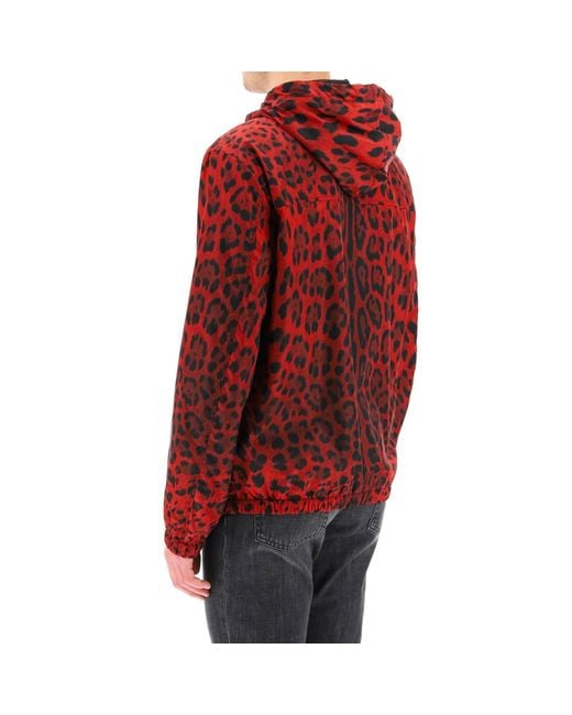 Dolce & Gabbana Red Windbreaker Jacket for men