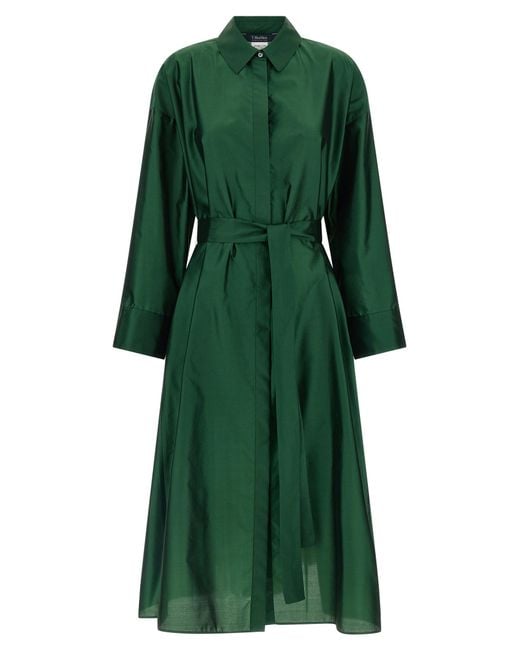 Max Mara Green Polyester Midi Dress