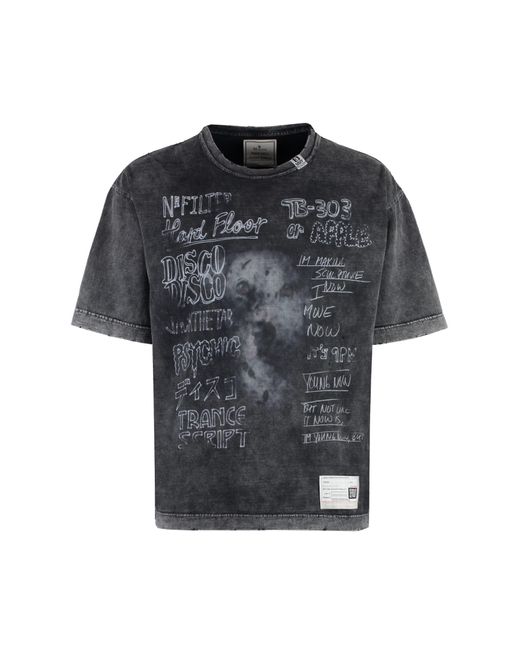 Maison Mihara Yasuhiro Black Printed Cotton T-Shirt for men