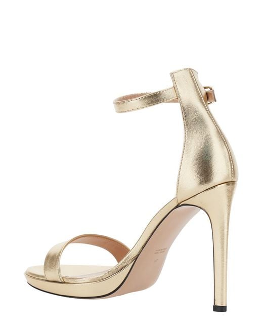 Le Plain Metallic Heels Plateau With Ankle Strap Suede