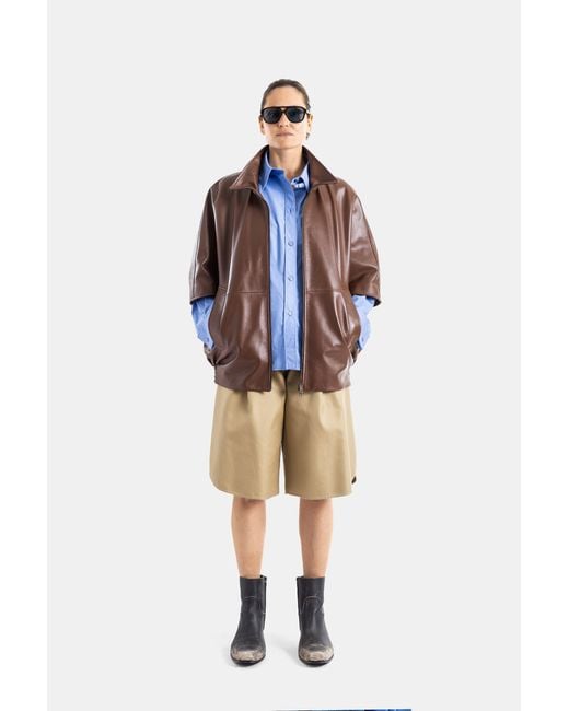 Balenciaga Blue Cocoon Jacket Leather