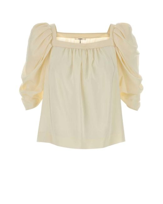 Chloé Natural Pastel Silk Top