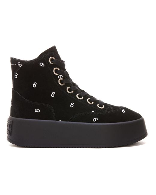 MM6 by Maison Martin Margiela Leather Platform 6 Sneakers in Black | Lyst