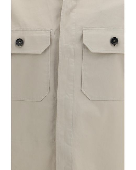 Zegna Gray Linen Wool And Silk Shirt Jacket for men