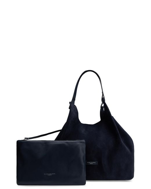 Gianni Chiarini Blue Shoulder Bag Calfskin Tote