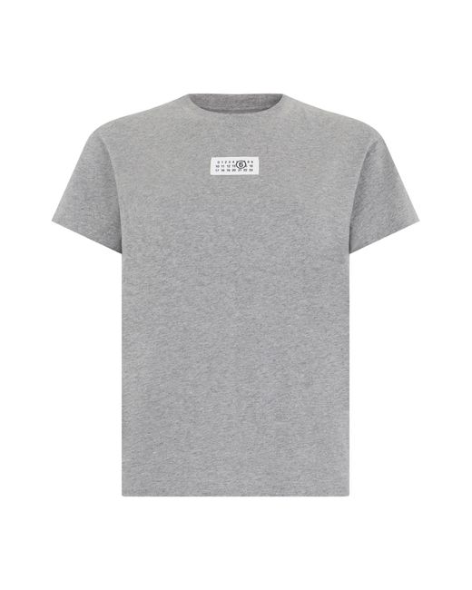 MM6 by Maison Margiela Gray Short-Sleeve T-Shirt Cotton T-Shirts & Jerseys