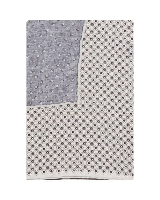 Brunello Cucinelli White Silk Scarf for men