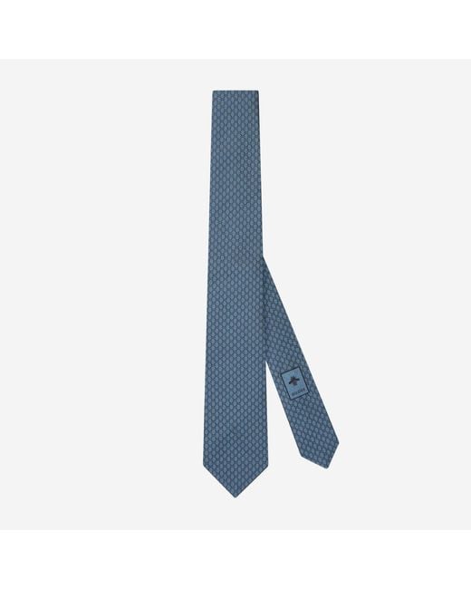 Gucci Blue Jacquard Silk Tie Ties & Bow for men