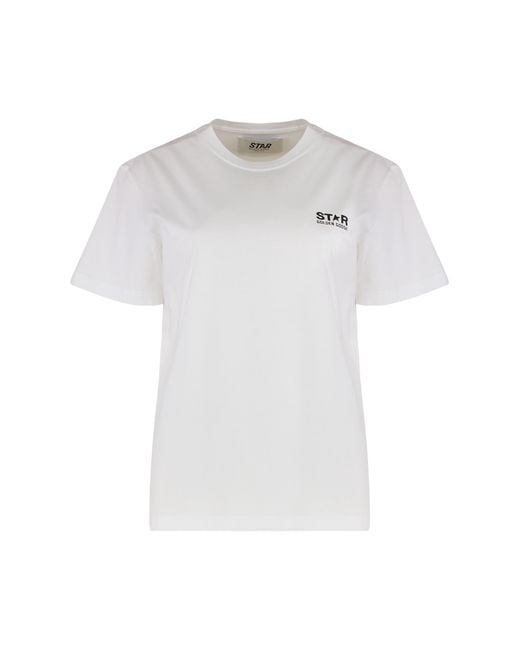 Golden Goose Deluxe Brand White Round Neck Cotton T-Shirt T-Shirts & Jerseys