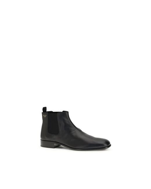 Prada Black Goatskin Ankle Boots
