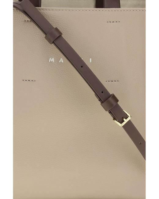 Marni Natural Museo Mini Handbag Calf Leather Bos Taurus Handbags