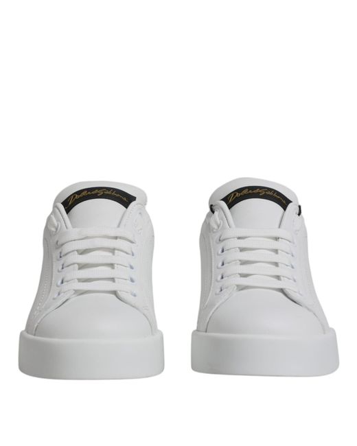 Dolce & Gabbana Gray Dolce & Gabbana Low-Top Leather Sneakers
