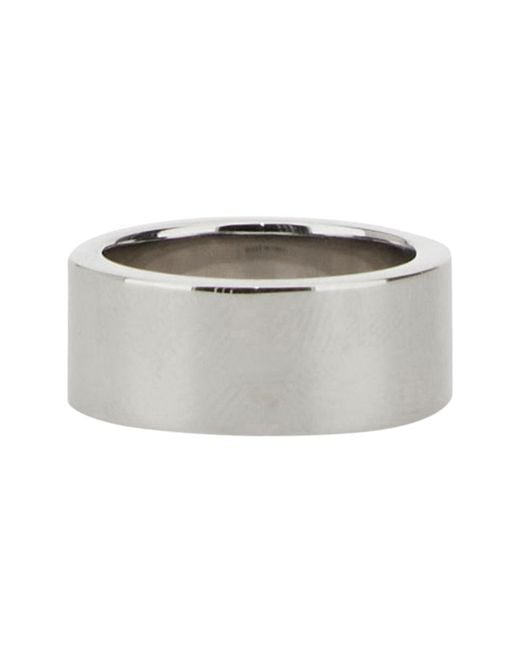 MM6 by Maison Margiela Gray Ring With Logo, Brass Rings