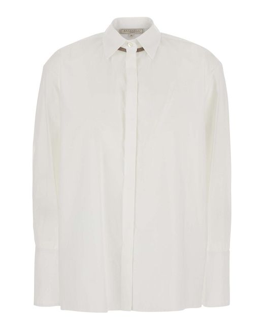 Antonelli White Shirt Amaretto Fabric Blouses