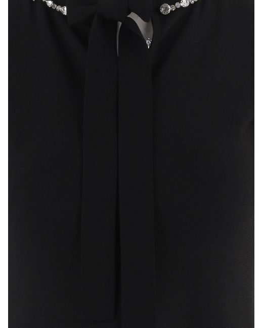 Valentino Black Dress With Bow, Viscose Blend