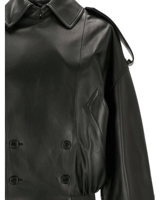 Loewe Black Leather Balloon Jacket