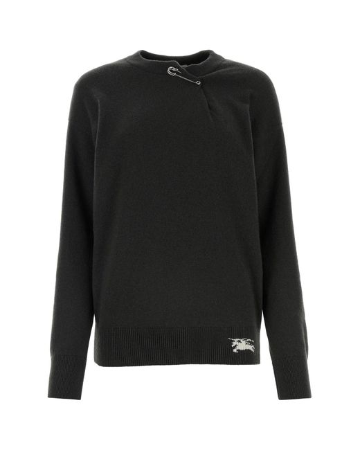 Burberry Black Anthracite Cashmere Sweater