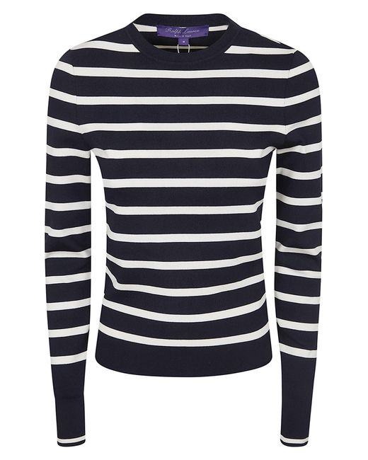 Ralph Lauren Blue Silk-Blend Turtleneck Sweater
