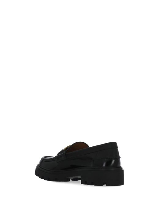 Tod's Black Moccasin With Chain
