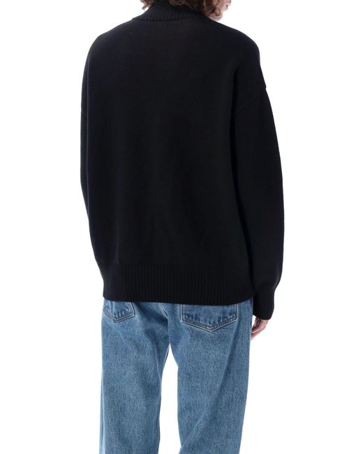 AMI Blue Ami De Coeur Funnel Neck Sweater for men