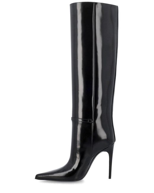 Saint Laurent Black Aint Laurent Vendome Boots In Glazed Leather