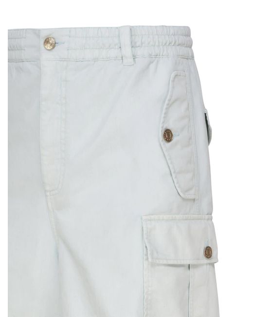 Marni White Cargo Trousers With Draping for men