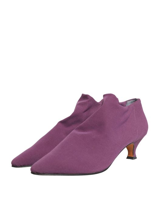 Dolce & Gabbana Purple Shoes Suede Ankle Boots