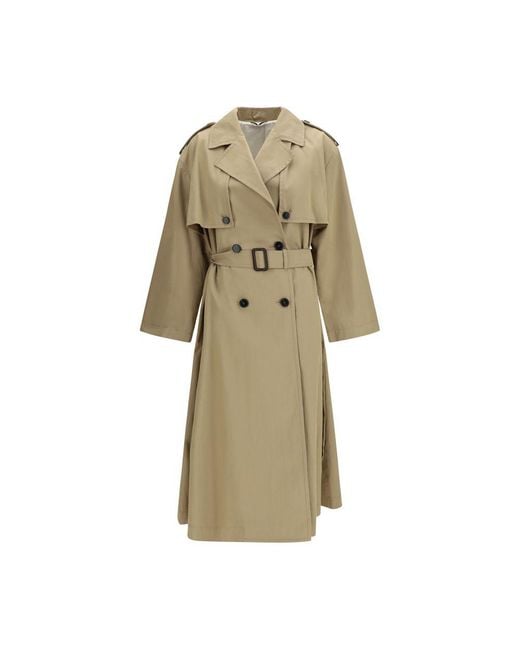 Max Mara Natural Beige Cotton Trench Coat