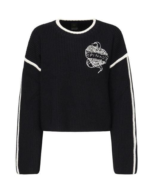 Pinko Black Sweaters Wool