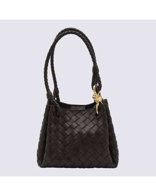 Bottega Veneta Black Dark Leather Parachute Small Shoulder Bag