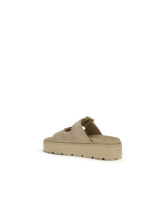 Prada Natural Calf Leather Bos Taurus Platform Sandals