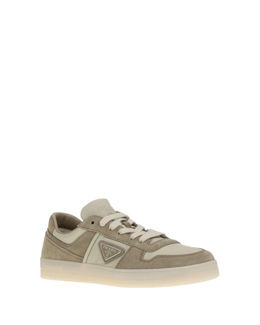 Prada White Suede Leather Sneakers for men