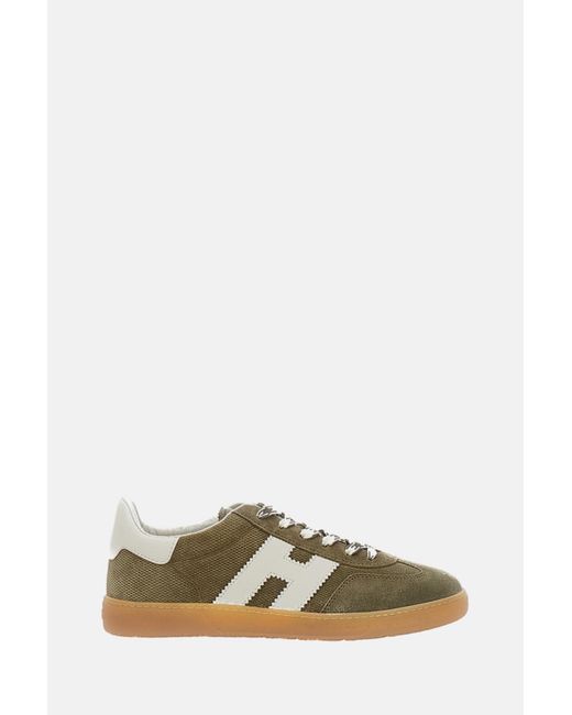 Hogan Green Suede Sneakers With Nappa Leather Details for men