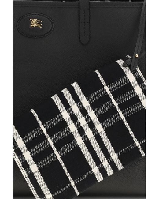 Burberry Black Bloomsbury Medium Reversible Tote Bag Calf Leather Bos Taurus Shoulder