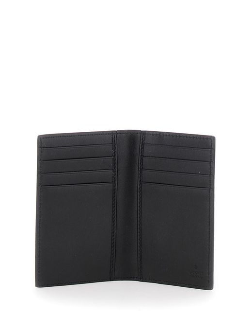 Gucci Gray Card Holder With Maxi Double G Logo Calf Accessory for men