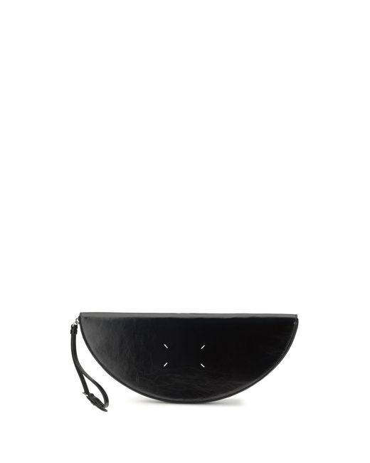 Maison Margiela Gray Clutch Bag Halfmoon Leather Calf